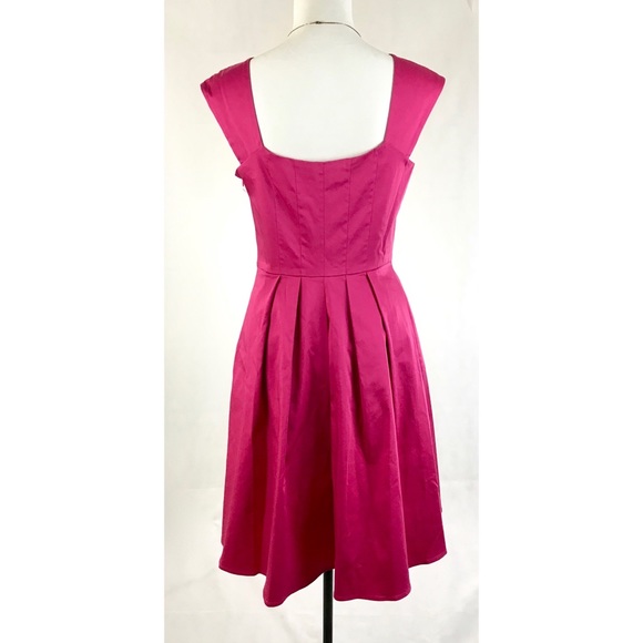 NWT CALVIN KLEIN Pink Sleeveless Fit Flare Dress - Picture 4 of 6